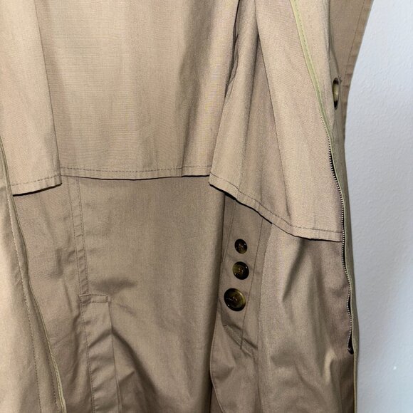 London Fog Maincoats Trench Coat 46R Khaki Belted Zip-In Liner Double Breasted - Picture 7 of 16